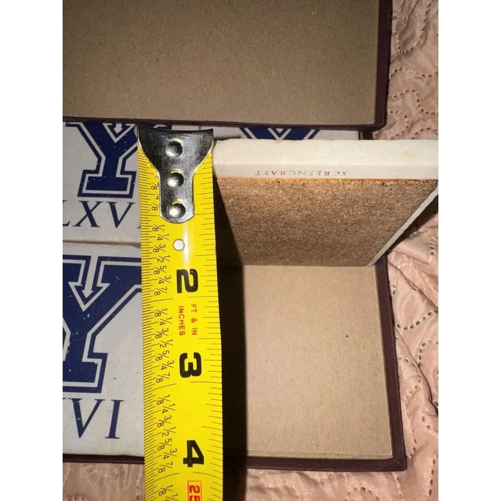 Set Of 4 Yale University Marble Coasters